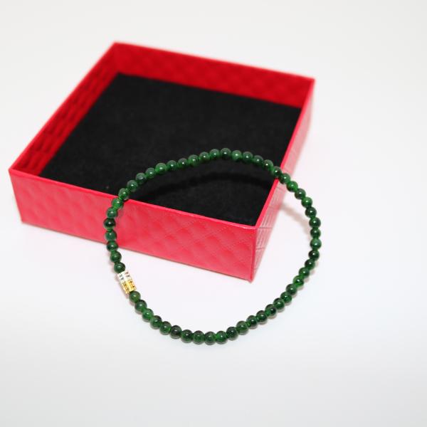 3.7ｍｍ　ブレスレット　ミャンマー天然A貨翡翠　ジェイダイト　ヒスイ　　天然石