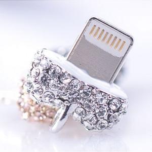 iPhone　iPad スワロフスキービーズ ダイヤ付き ライトニングコネクタカバー Lightni...