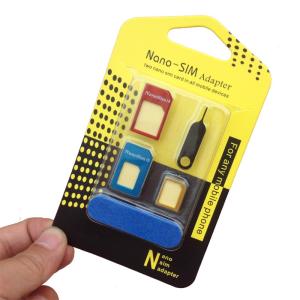 メール便送料無料　スマホ　Nano SIM MicroSIM　カード変換アダプター　5in1 セット　 iPhone　　スマートフォン　SIMピン付き　｜DayDayUp
