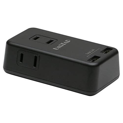 プリンストン USB給電ポート2ポート(最大2.4A)*電源タップ3口(最大1400W)搭載コンパク...