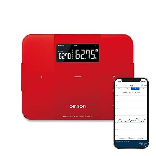 オムロン(OMRON) 体重・体組成計 カラダスキャン スマホアプリ/ connect対応 レッド ...