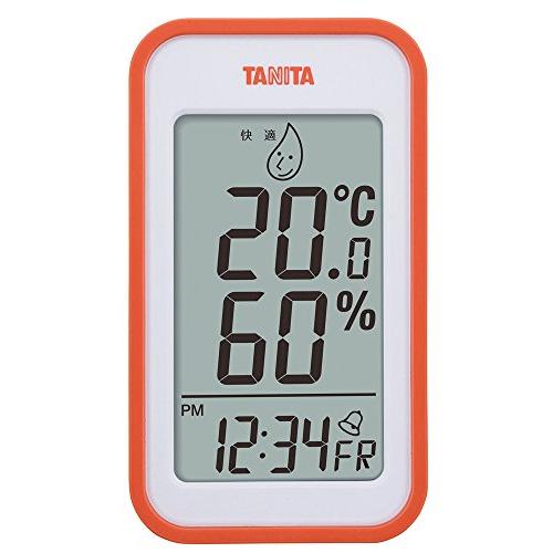 タニタ 温湿度計 大画面 一目で室内環境がわかる 時計 カレンダー アラーム 温度 湿度 デジタル ...