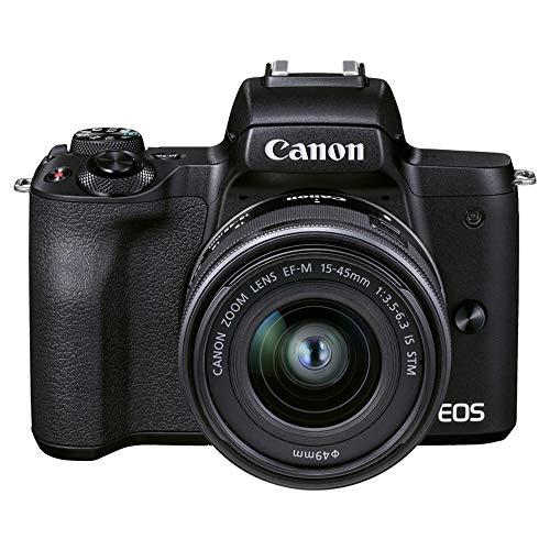 Canon ミラーレス一眼カメラ EOS Kiss M2 標準ズームレンズキット ブラック KISS...