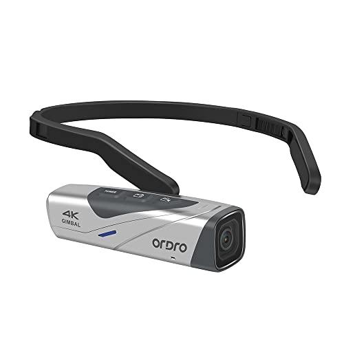 ORDRO EP8 4K ビデオカメラ 60 fps Vlog ウェアラブル式 カメラ，二軸防振搭載...