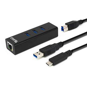Plugable USB 3.0 ハブ バスパワー 3ポート 有線 LANイーサネット USB-C 対応 Windows macOS Linux ChromeOS 互換 USB-C ケーブル、USB Type-A ケーブル付｜days-of-magic
