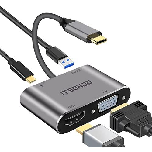 USB Type C HDMI VGA 変換アダプタ iTSOHOO USB タイプC HDMI ハ...
