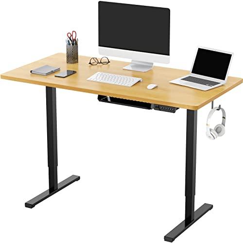 SANODESK 電動昇降式デスク E150 (120cm*60cm,簡単組立,USBポット,ホック...