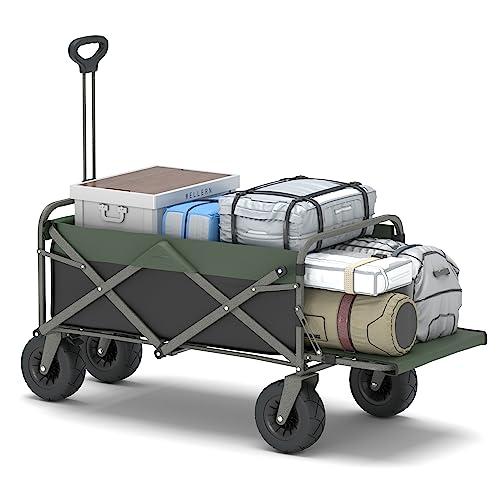 NEKOU キャリーワゴン アウトドアワゴン 長物対応 キャンプカート120L 耐荷重 120kg ...