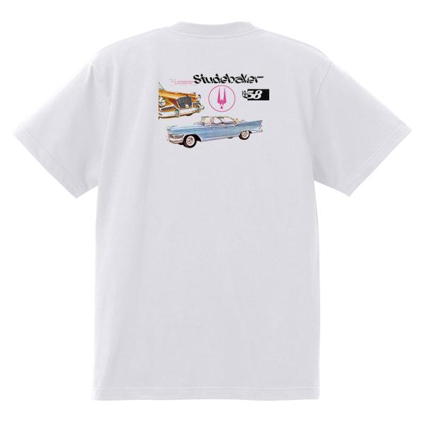 アドバタイジング スチュードベイカー 白 Ｔシャツ 1958 1957 ホーク コマンダー チャンピ...