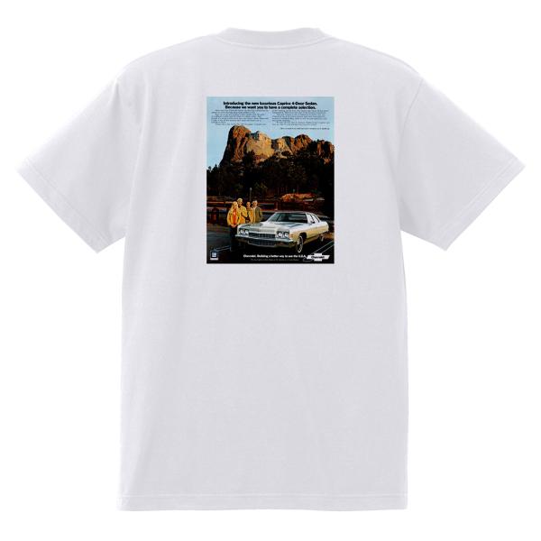 アドバタイジング シボレー Ｔシャツ 1972  ( 白 / 黒 ) コルベット カマロ モンテカル...