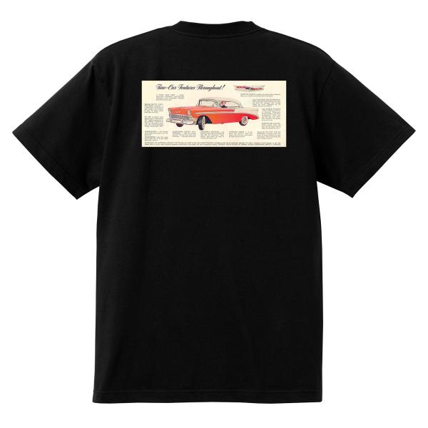 アドバタイジング シボレー ベルエア 1956 Ｔシャツ 072 黒 アメ車 ホットロッド ローライ...