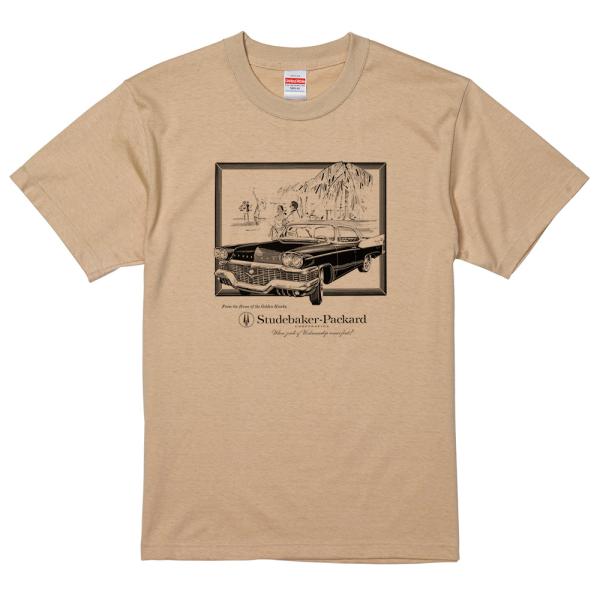 アドバタイジング Tシャツ スチュードベイカー ライトベージュ Ｔシャツ 1958 1957 ホーク...