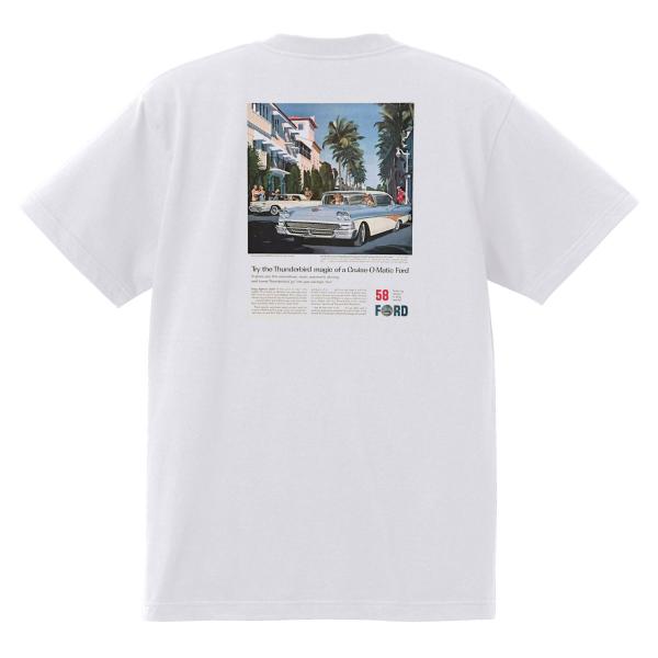 アドバタイジング フォード 854 白 Ｔシャツ 黒地へ変更可 1958 サンダーバード サンライナ...