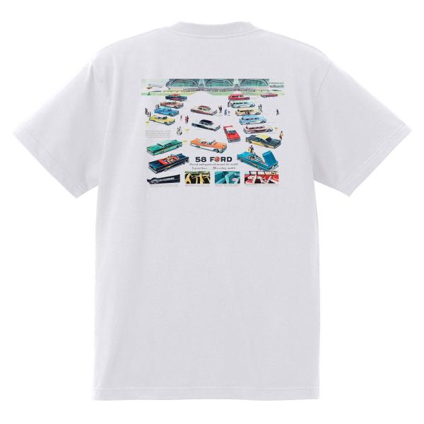 アドバタイジング フォード 858 白 Ｔシャツ 黒地へ変更可 1958 サンダーバード サンライナ...
