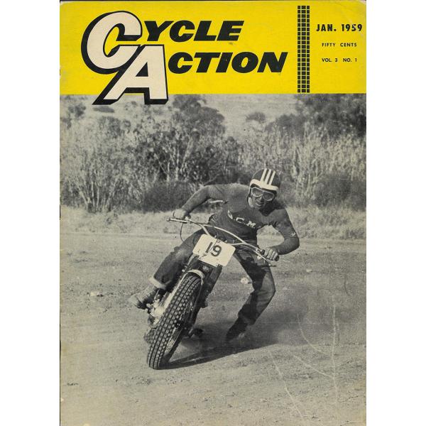ビンテージ当時物 アメリカ洋書 cycle action 1959年 1月号 広告 トライアンフ ド...