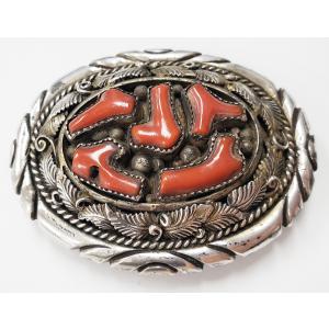 超特大の熊爪 ターコイズ インディアンジュエリー バックル F