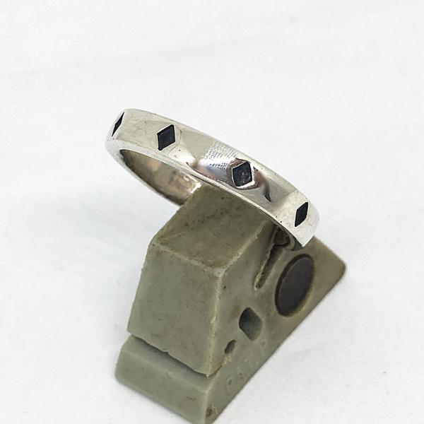 シルバー925 シンプル ダイヤ柄 リング ◆ 指輪 15号  ロック メタル アメカジ トライバル...