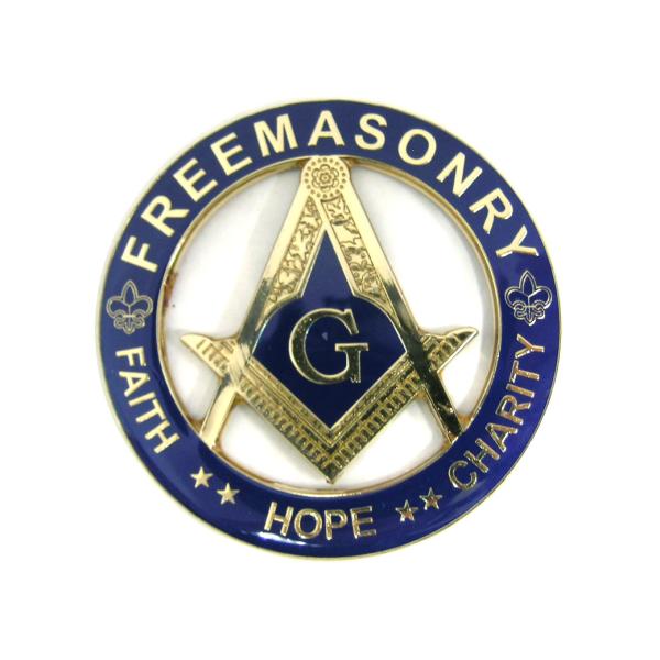 フリーメイソン メタル製 エンブレム Gマーク コンパス Faith Hope Charity   ...