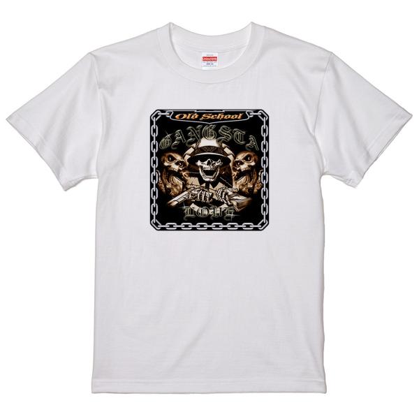 ローライダー Tシャツ MT74 白 スカル ギャングスター ギャング メキシカン チカーノ ボム ...