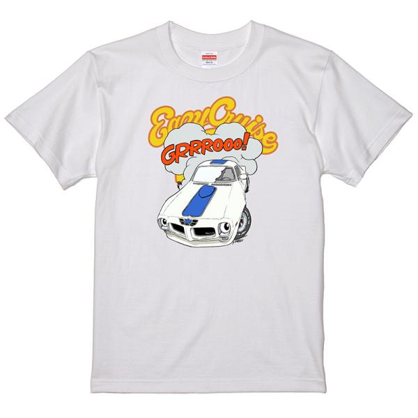 村田峻治 画伯 EASYCRUISEコラボＴシャツ ファイヤーバード 1971 白 ホットロッド ア...