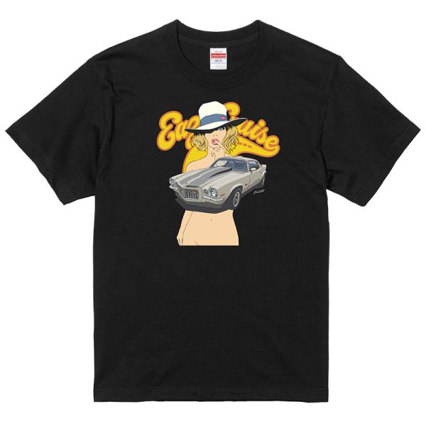 村田峻治 画伯 EASYCRUISE コラボ Ｔシャツ 1973 カマロ 黒 ホットロッド アメ車 ...
