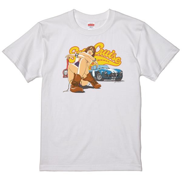村田峻治 画伯 EASYCRUISEコラボＴシャツ シェルビー コブラ 白427 ホットロッド アメ...