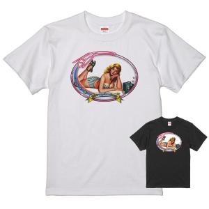ピンナップガール Tシャツ 白 60 50's ヌード ロカビリービンテージ