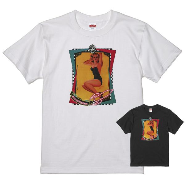 ピンナップガール Ｔシャツ 白 76  50's ヌード ロカビリービンテージ オールディーズ ドゥ...