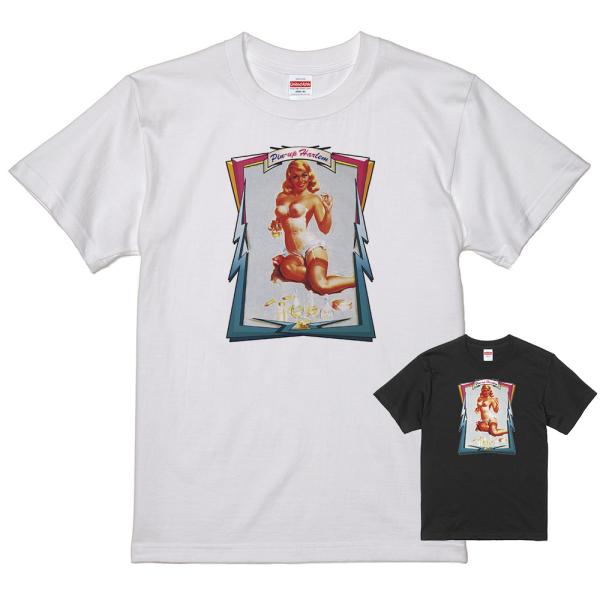 ピンナップガール Ｔシャツ 白 78  50's ヌード ロカビリービンテージ オールディーズ ドゥ...