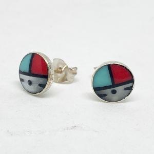 インディアンジュエリー ピアス シルバー925 サンフェイス/ターコイズ