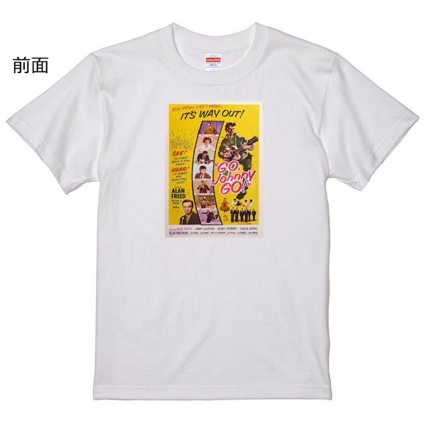 ロックンロール50's Tシャツ 白 黒地へ変更可能 go johnny go 映画 ロカビリー 1...
