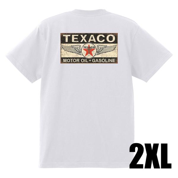 Texaco 看板 Ｔシャツ ホットロッド ローライダー H47 白 2XL XXL ハーレー アメ...