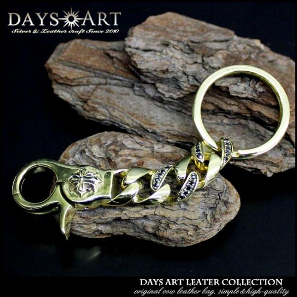 キーチェーン キーホルダー メンズ 真鍮製 ブラス アイアンクロス ナスカン