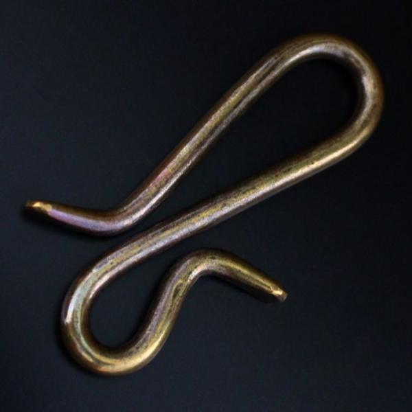 キーフック キーホルダー メンズ 真鍮製 ブラスキーリング シンプル