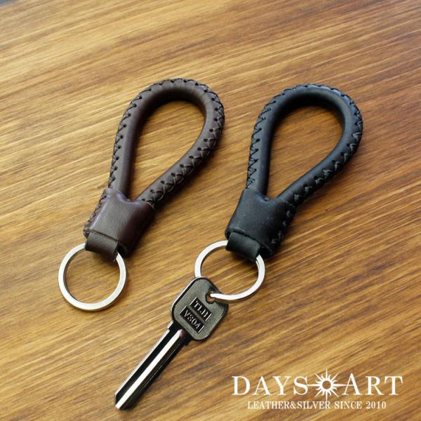 キーホルダー レザーキーホルダー 革巻き メンズ レディース ユニセックス 本革 肉厚 キーリング ...