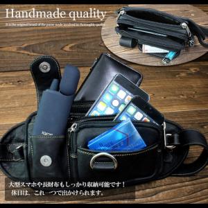 ウエストバッグ 本革レザー メンズ ヒップバッ...の詳細画像3