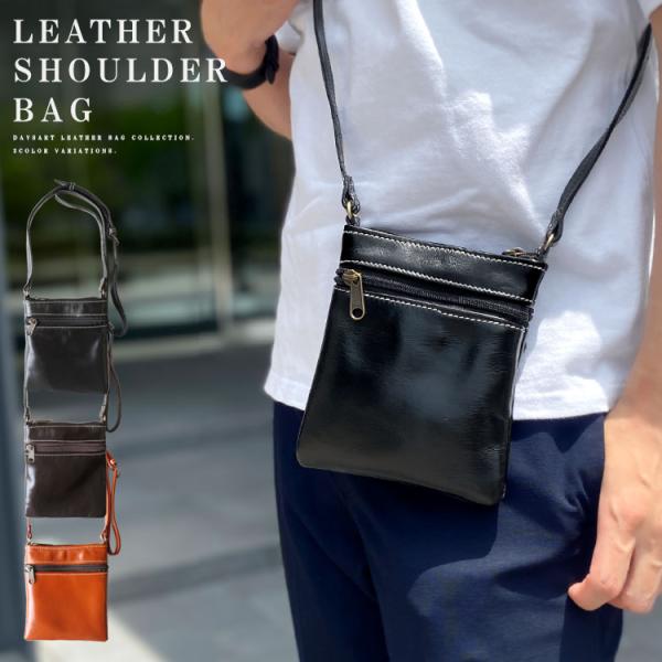 ショルダーバッグ レザー ミニバッグ スマホショルダー メンズ サコッシュ 本革 ポーチ アウトドア...