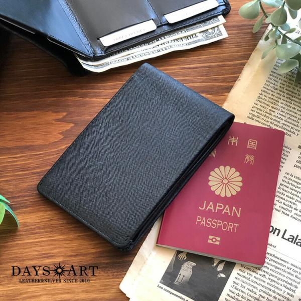 DaysArt パスポートケース サフィアーノレザー 財布 本革 多機能 レザーカバー カードケース...