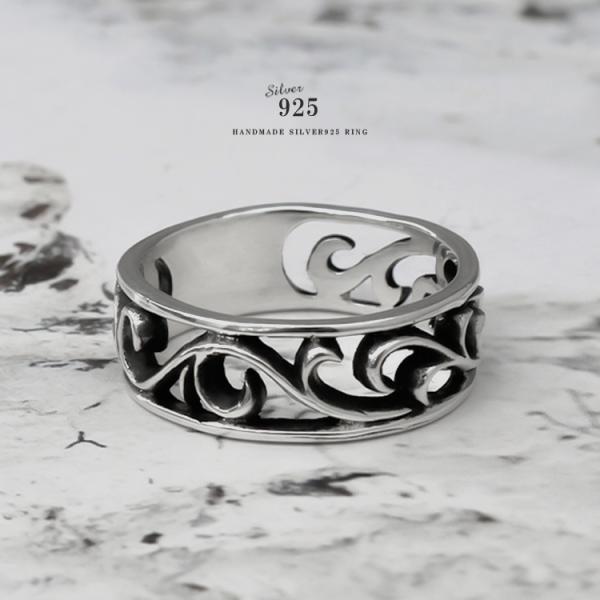 リング メンズ シルバー アラベスク 民族柄 ネイティブ インディアン シンプル アクセサリー シル...