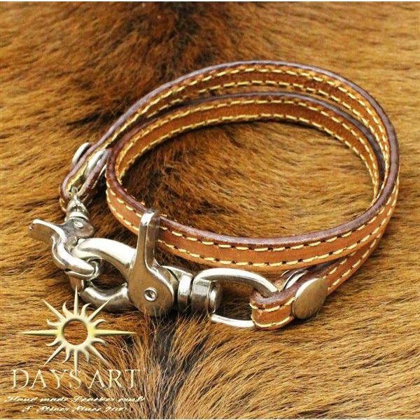 ウォレットチェーン ウォレットロープ シンプル サドルレザー 本革 牛革 ブラウン メンズ