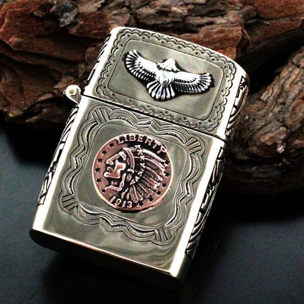 Zippo ジッポ アーマーモデル 真鍮製 ブラス インディアン イーグル