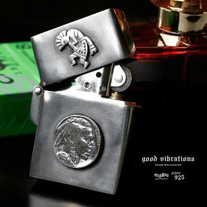 good vibrations グッドバイブレーション Zippo ジッポライター コイン ココペリ シルバー925 真鍮 ブラス いぶし加工 メンズ