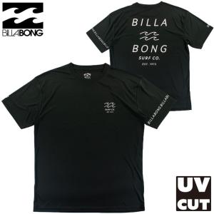 メンズ ラッシュガード UV UPF50+ 半袖 ラッシュTシャツ 紫外線対策 定番ロゴ 黒 ビラボン BILLABONG BE01A853｜daysstore