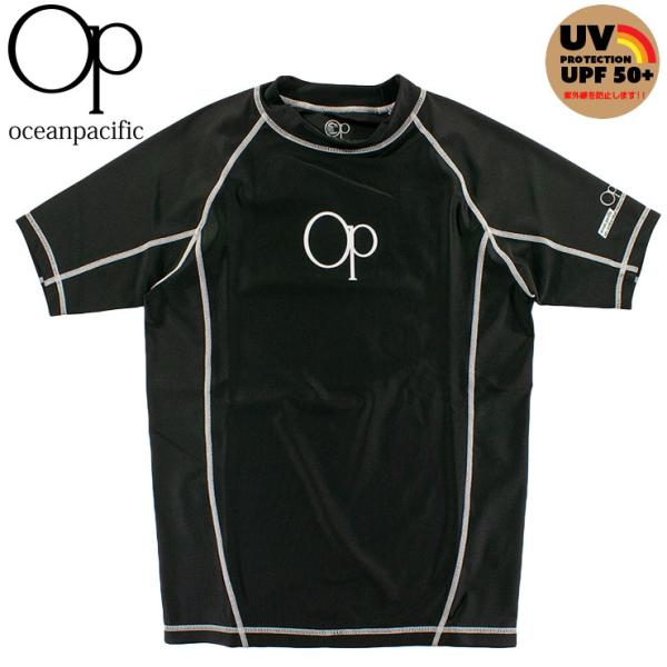 メンズ ラッシュガード オーピー UVカット 半袖 UPF50+ スイムウェア Tシャツ 定番ロゴ ...