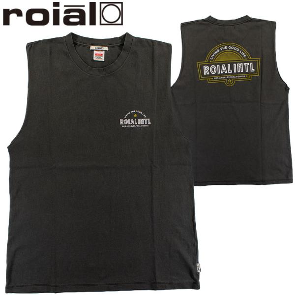 ROIAL カットオフTシャツ メンズ バンドTシャツ タンクトップ バックプリント ピグメント サ...