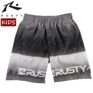 こども用 サーフトランクス ラスティ RUSTY 965402 グラデーション インナー付 キッズ 海パン ゴムパン サーフパンツ