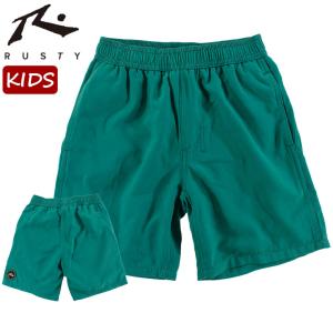 サーフトランクス ラスティ RUSTY 966405 こども用 ロゴ インナー付 キッズ 海パン ゴムパン 無地 サーフパンツ｜Days Store