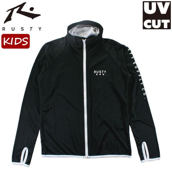 RUSTY ラッシュガード キッズ 969470 長袖 フード無し 紫外線カット UVカット 指穴付...