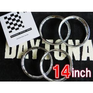 デイトナ風 メッキ　トリムリング 16インチ 4本 セット キャップ無し Amazon.co.jp: 29576 デイトナ 風 メッキ ホイール リング リム