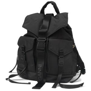 GANNI ガニー リサイクルテックバックパック リュック レディース Recycled Tech Backpack BLACK 099 A4755｜daytripper